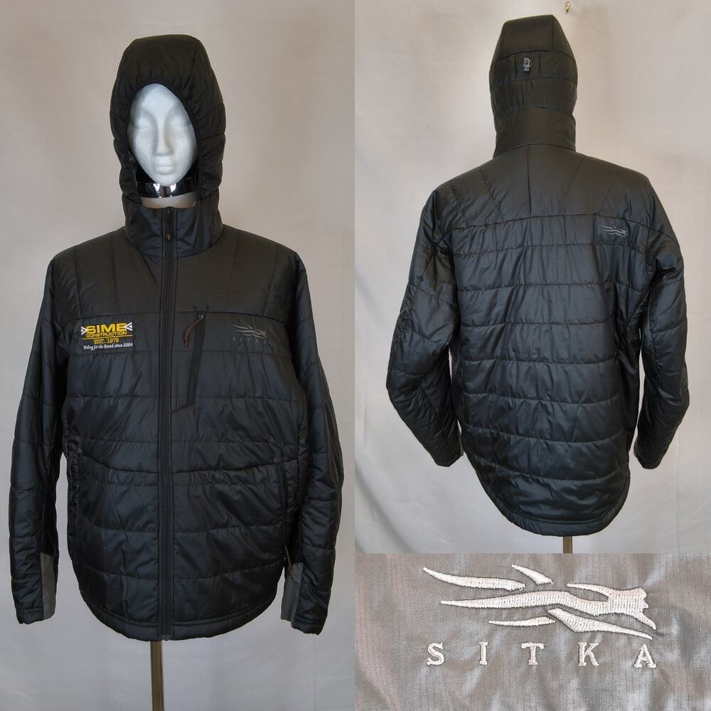 Sitka Gear Kelvin Aerolite Jacket Men's XL Black Hooded Sime Const. Logo #W5524